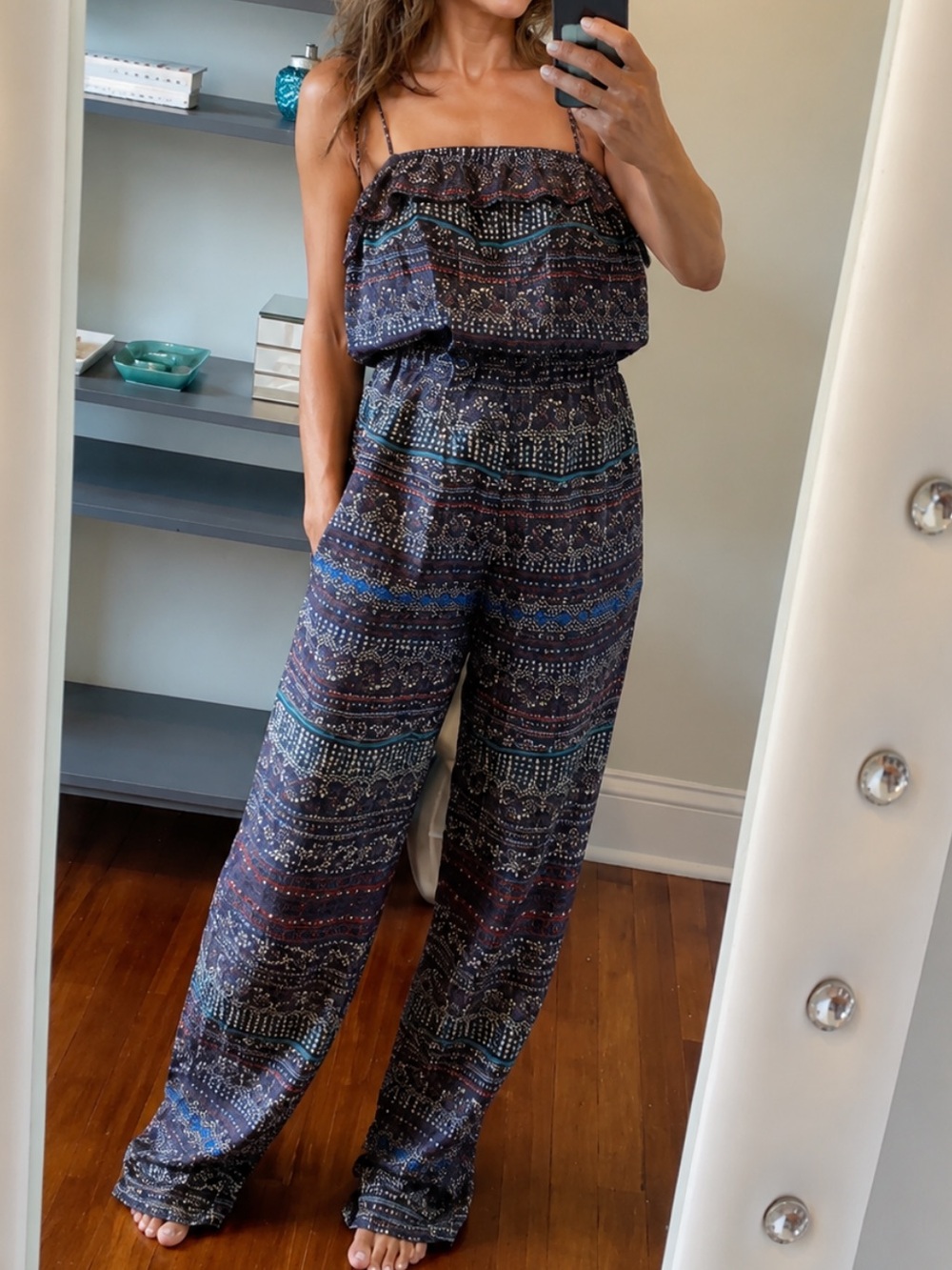 Sea New York Purple/Multi Silk Flounce Jumpsuit